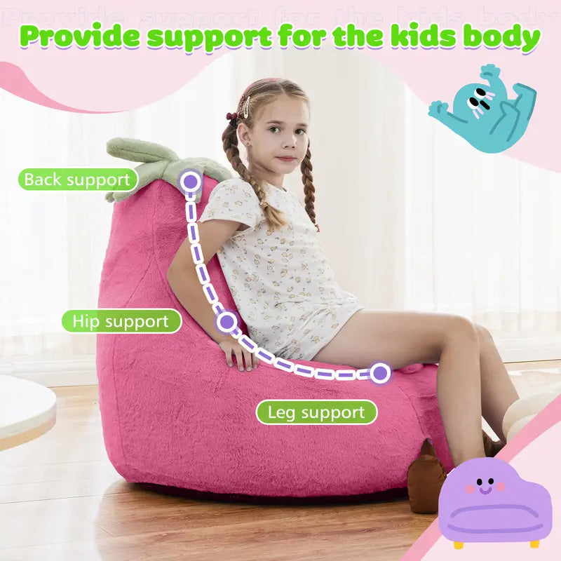24/31 Inch Bean Bag Chair for Kids, High Rebound Memory Foam Toddler Lounge Sofa