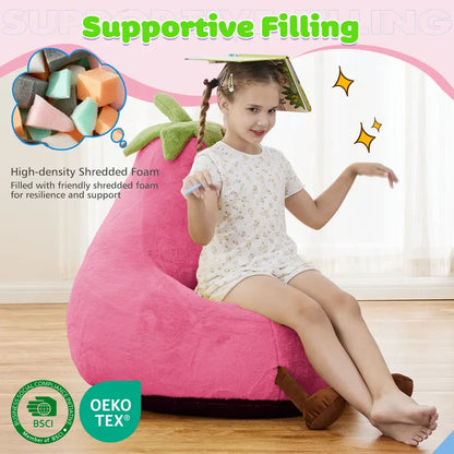 24/31 Inch Bean Bag Chair for Kids, High Rebound Memory Foam Toddler Lounge Sofa